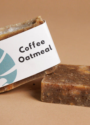 Café + Avena - Natural Piel Normal, Jabón Exfoliante en Pastilla