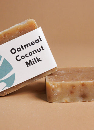 Gruau + Lait de Coco - Barre de savon exfoliante naturelle pour peau normale